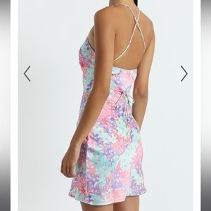 Showpo shiny satin mini dress